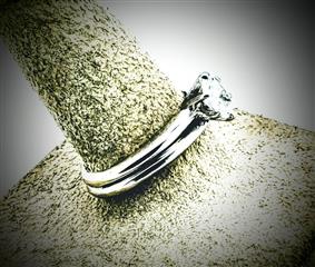 Lady's Diamond Engagement Ring .50 CT. 18K White Gold 5.1g
